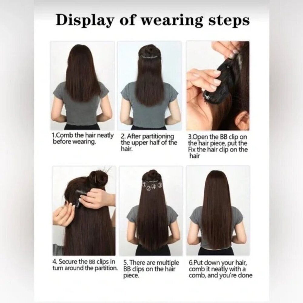 Water Wave Brown to Ash Blonde Balayage Clip in Hair Extensions Set - Picture 8 of 8